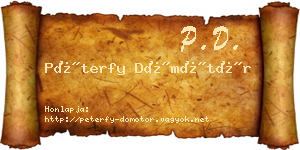 Péterfy Dömötör névjegykártya